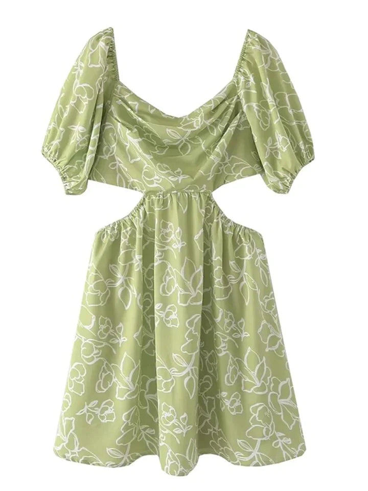 Madalynn | DAMESJURK MET UITGEHOLDE ZIJDES EN BLOEMENPRINT