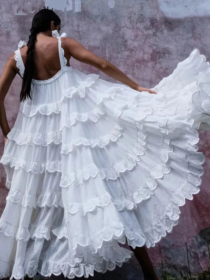 Danica | DAMES ZOMER A-LIJN LANGE JURK