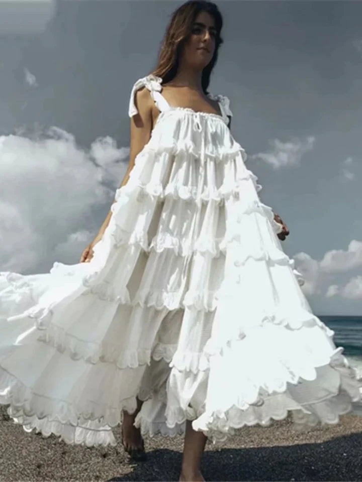 Danica | DAMES ZOMER A-LIJN LANGE JURK