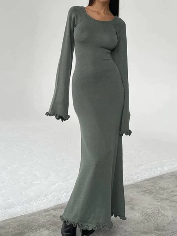 Tiffany | DAMES GEBREIDE JURK MET OPEN RUG