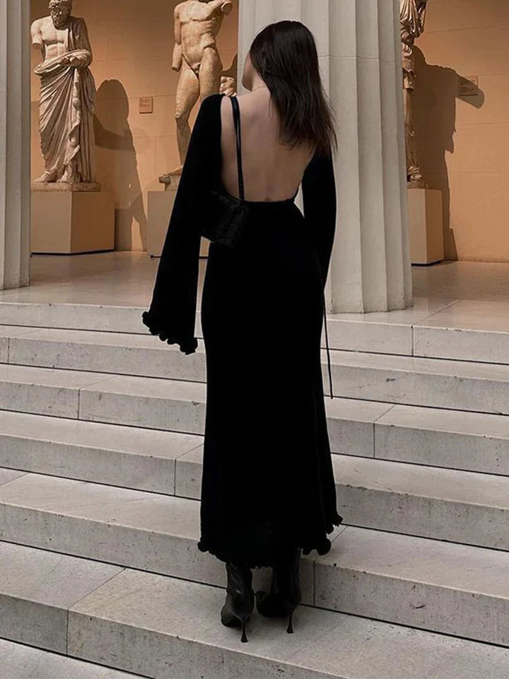 Tiffany | DAMES GEBREIDE JURK MET OPEN RUG