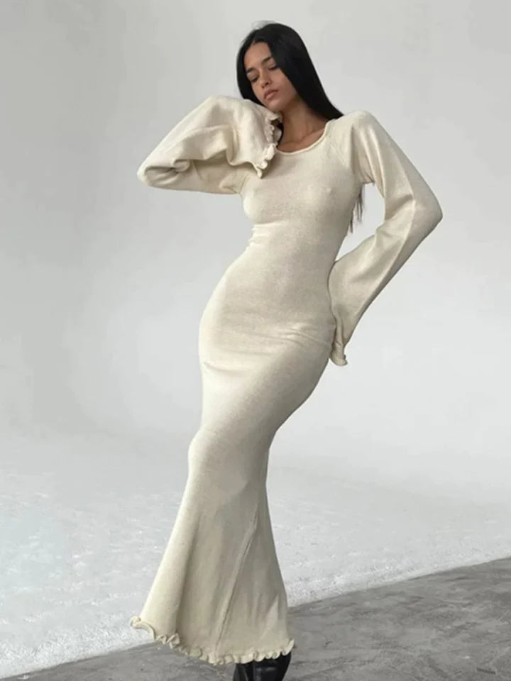 Tiffany | DAMES GEBREIDE JURK MET OPEN RUG