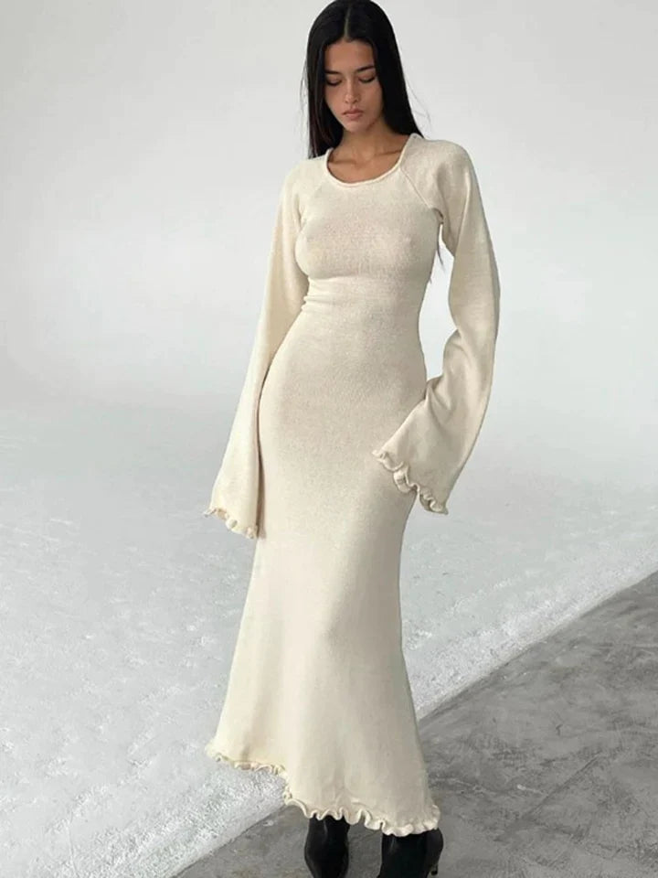 Tiffany | DAMES GEBREIDE JURK MET OPEN RUG