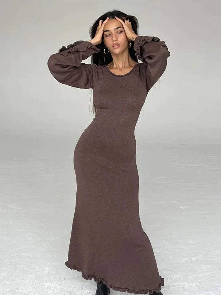 Tiffany | DAMES GEBREIDE JURK MET OPEN RUG