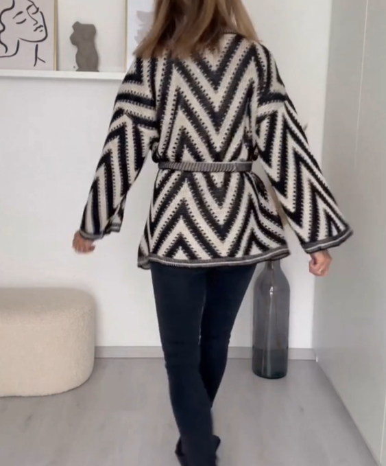 Herfstcardigan met patroon