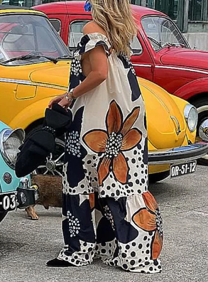 Robe décontractée à fleurs pour femmes