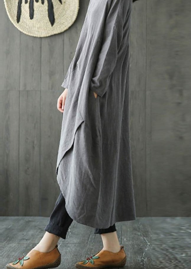 Robe midi irrégulière à manches longues Cripes