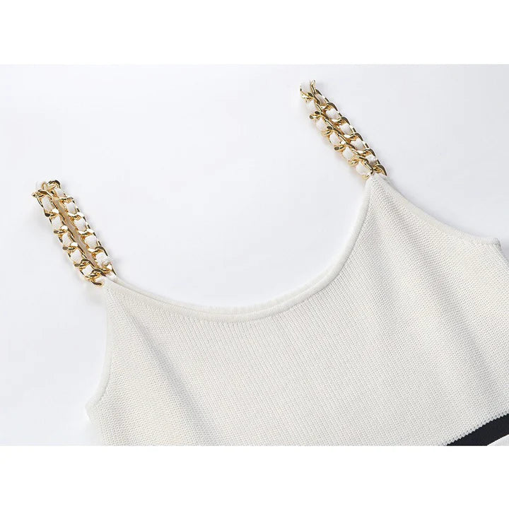 MARIAN | DAMES GEBREIDE GESTREEPTE SHEATH-JURK