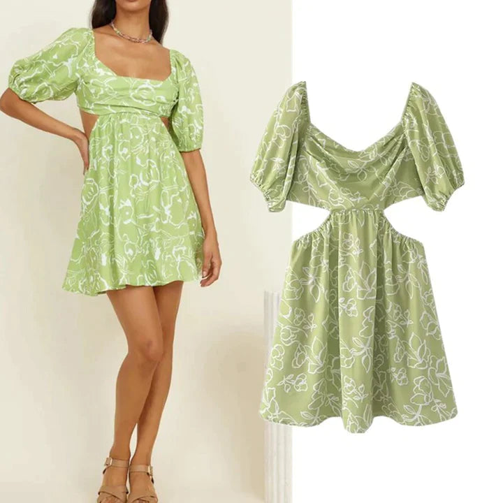 Madalynn | DAMESJURK MET UITGEHOLDE ZIJDES EN BLOEMENPRINT