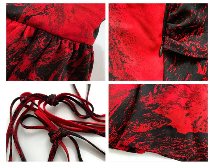 Tori | JURK MET BLOEMENPRINT, BANDJES EN RUCHES