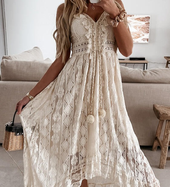 Robe nuisette Cripes avec col V et dentelle