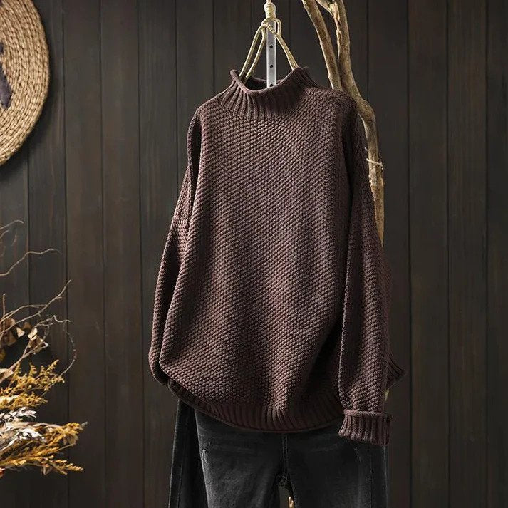 Natalie | Pull à Col Roulé Tricoté en Coton de Qualité Supérieure