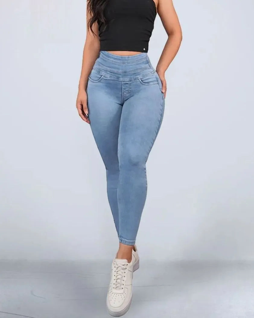 LorenzoZipari™ dames jeans legging met rits