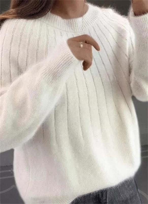 Cripes Pull en tricot doux de couleur unie