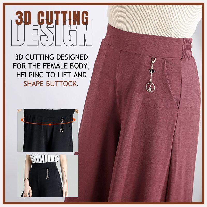 Pantalon à taille haute et à jambes larges