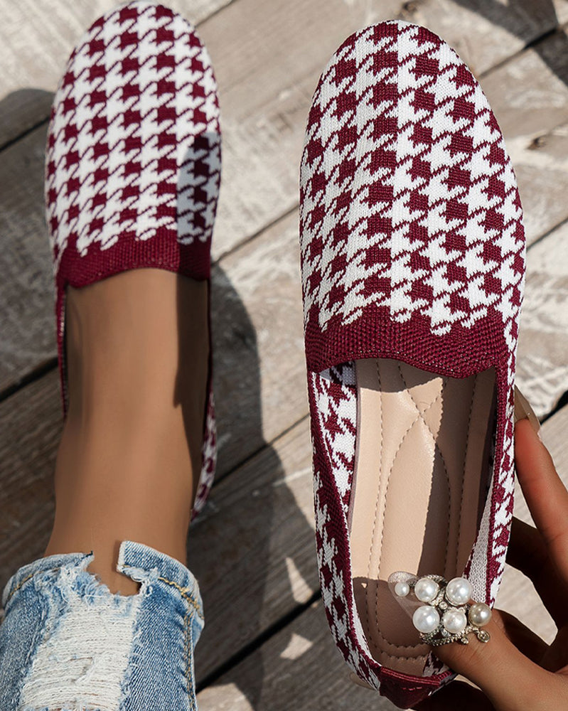 Veala | Modieuze Vierkante Print Schoenen voor Vrouwen