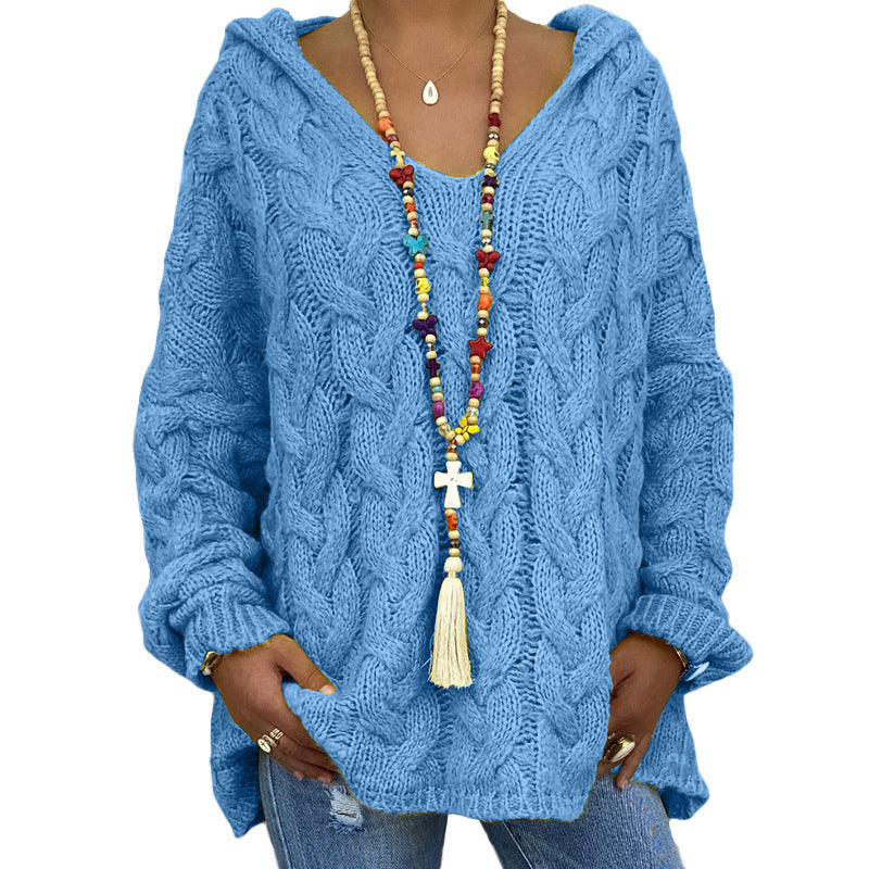 | Pull en tricot avec capuche