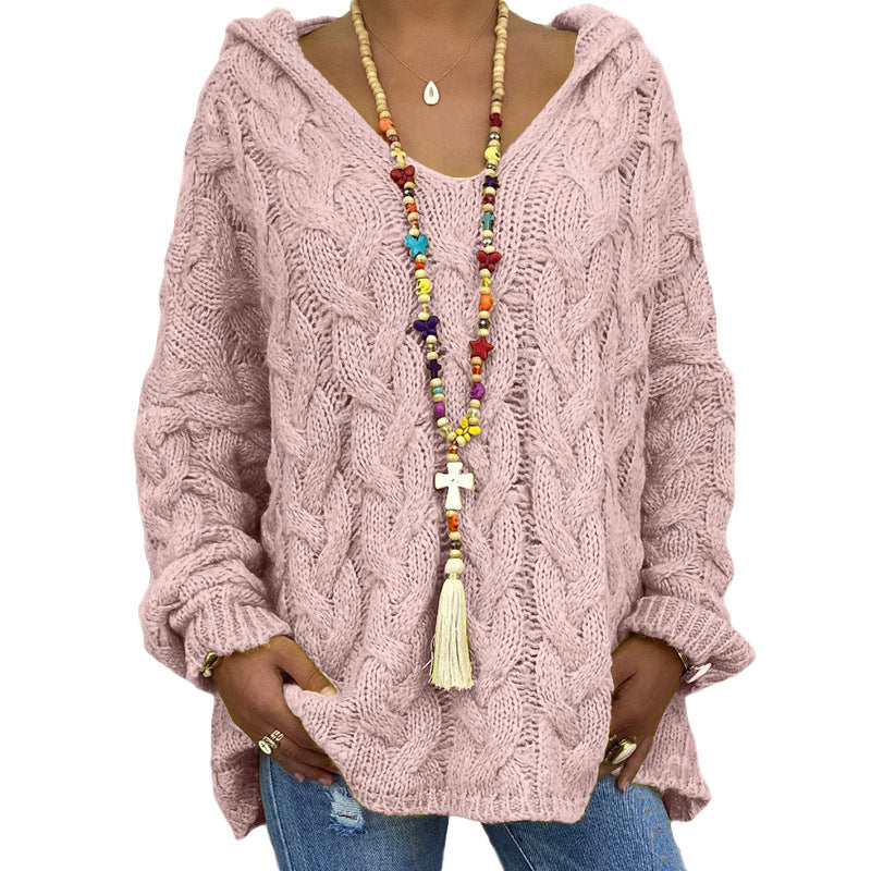 | Pull en tricot avec capuche