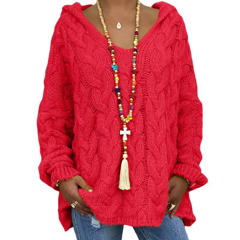 | Pull en tricot avec capuche