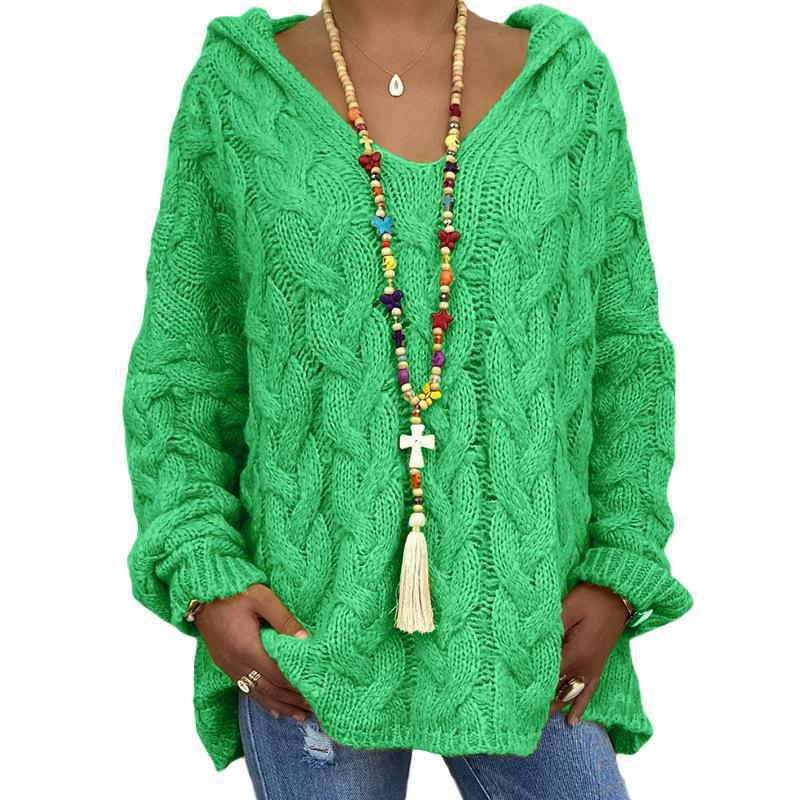 | Pull en tricot avec capuche