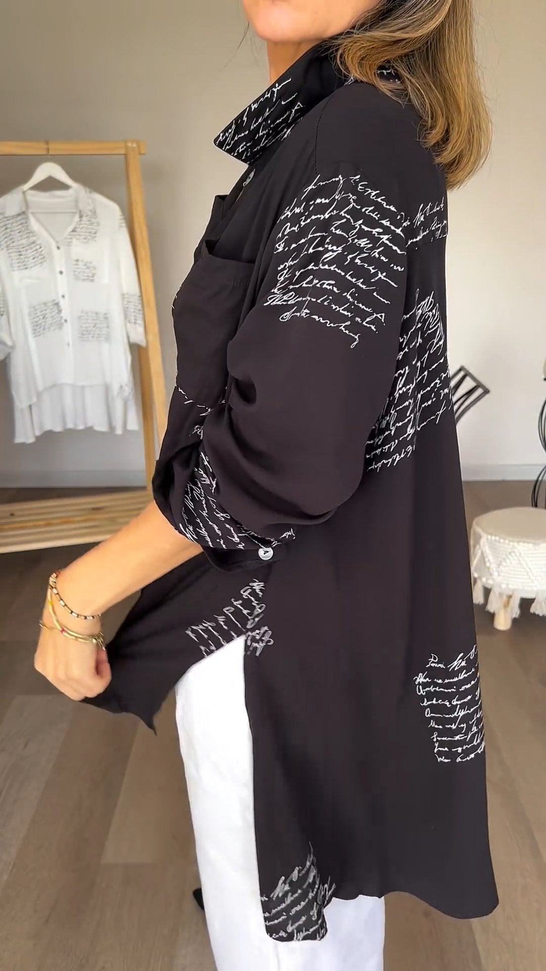 Vianne™ | Comfy Overhemd met Briefprint