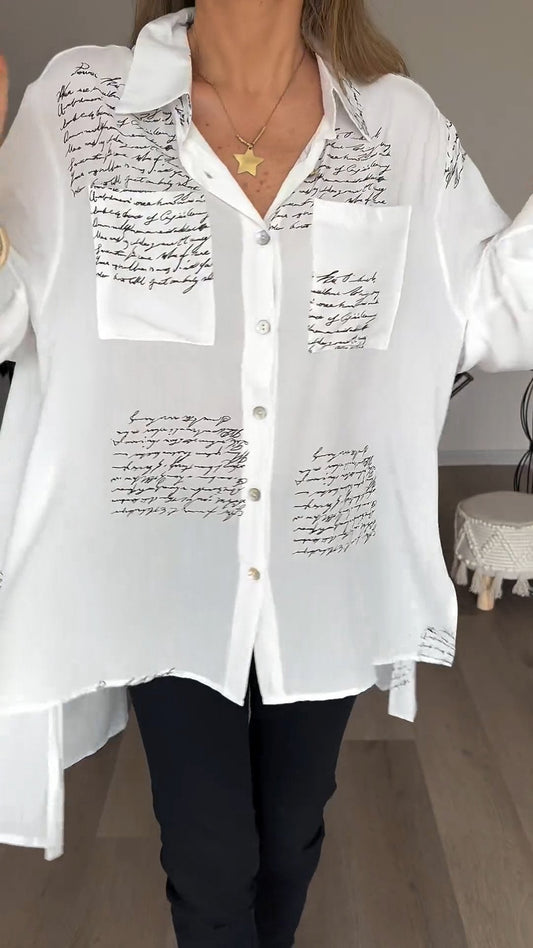 Vianne™ | Comfy Overhemd met Briefprint