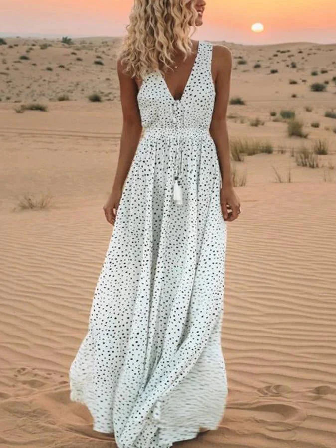 Isabelle | ZOMERSE RAYON WITTE JURK BOHO STRAND VESTIDOS