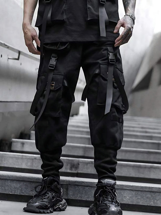 SofiaNera™️ Webbing Donker Zwart Broek