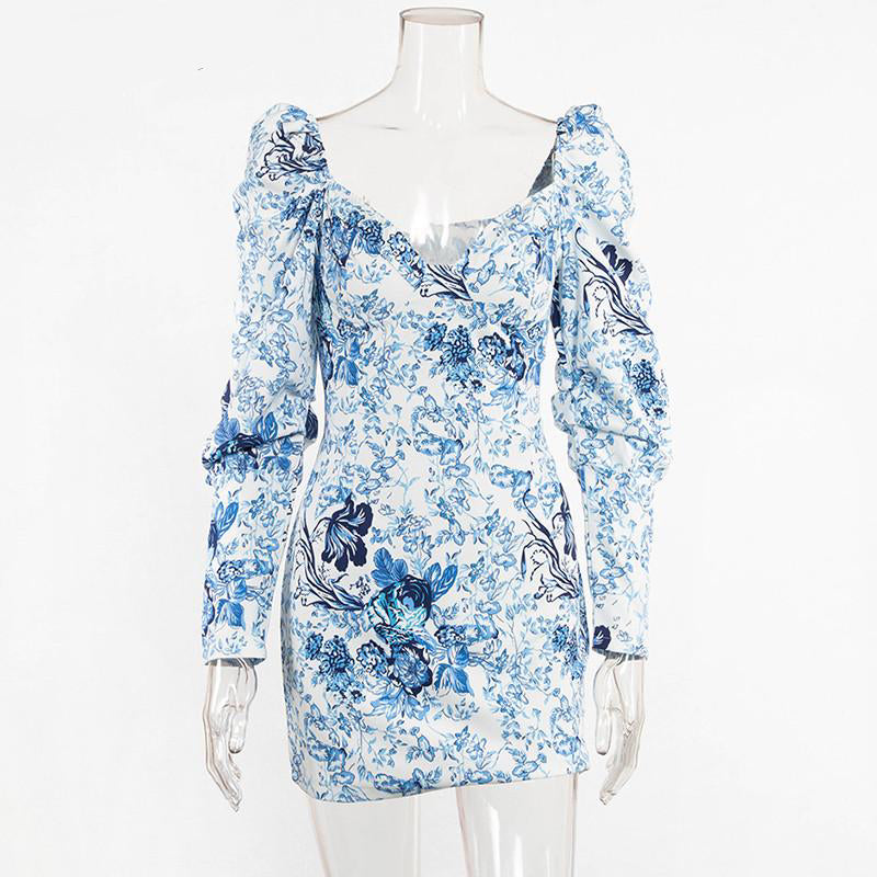 Kimberly | Dames sexy bloemen V-hals met lange mouwen