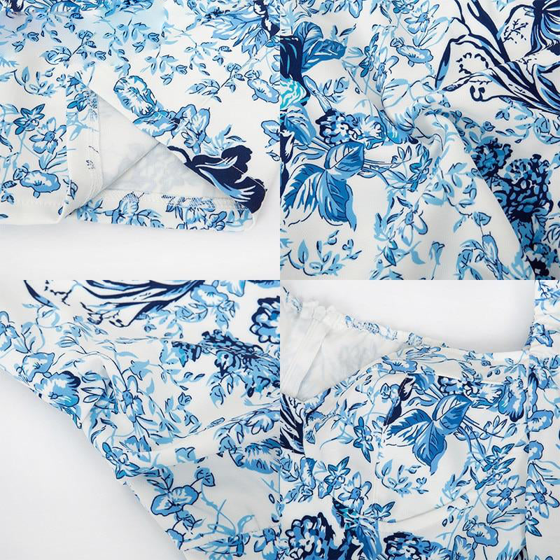 Kimberly | Dames sexy bloemen V-hals met lange mouwen