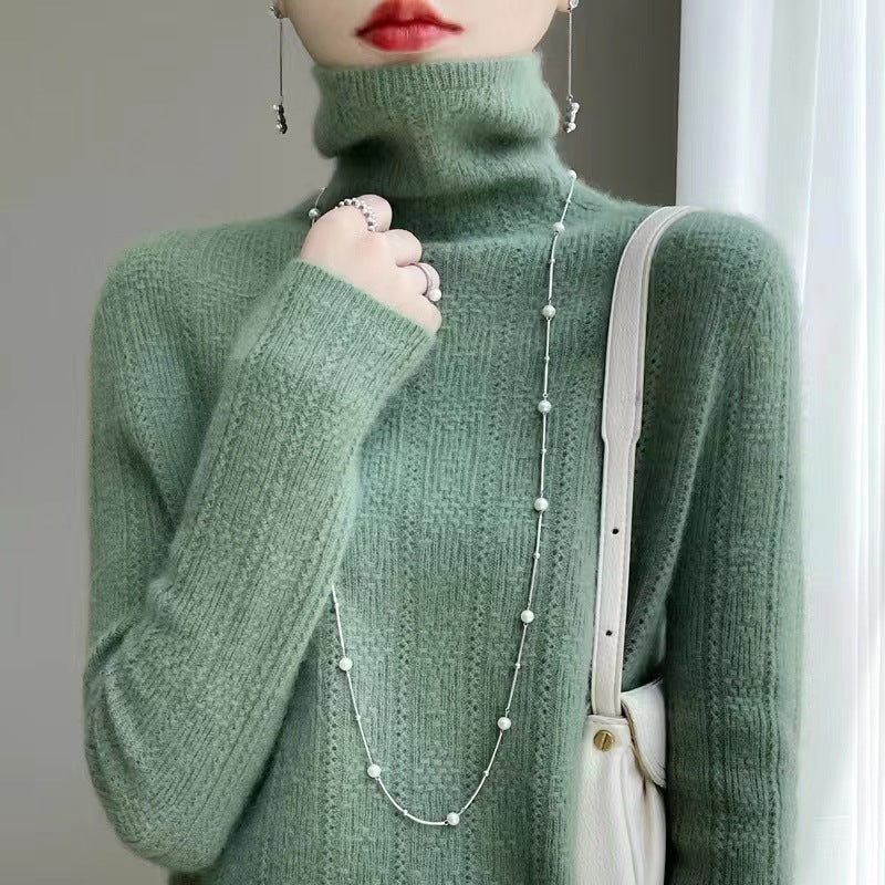 Cripes Pull tricoté à col roulé pour femme