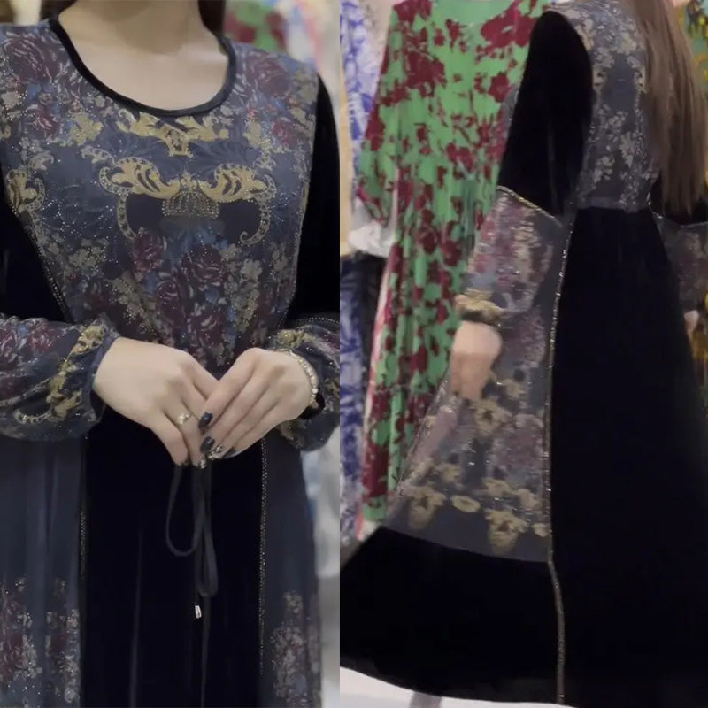 Robes longues élégantes imprimées pour les femmes