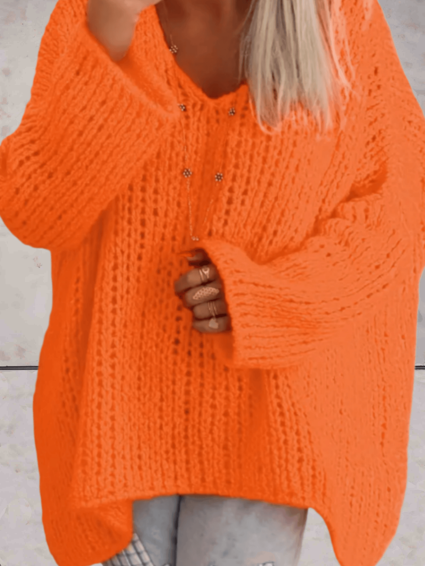 Josephine | Gebreide trui grote maat met ronde hals