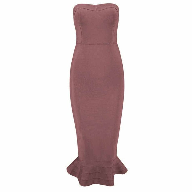 Rylie | Dames elegante strapless slashneck mouwloze zeemeermin