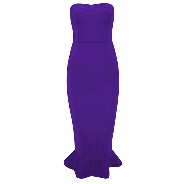 Rylie | Dames elegante strapless slashneck mouwloze zeemeermin