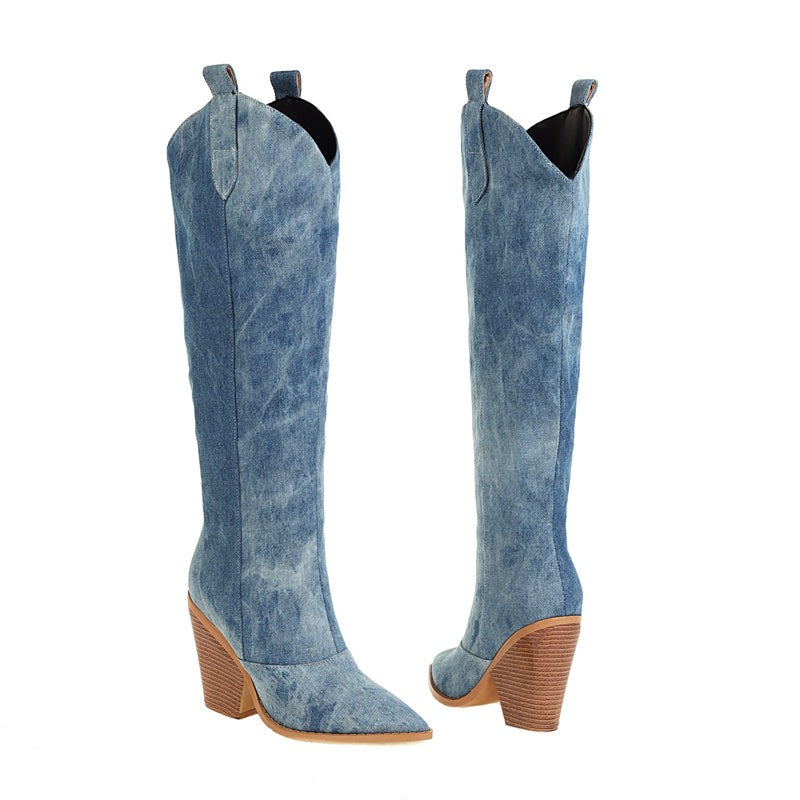 bottes de cowboy en jean