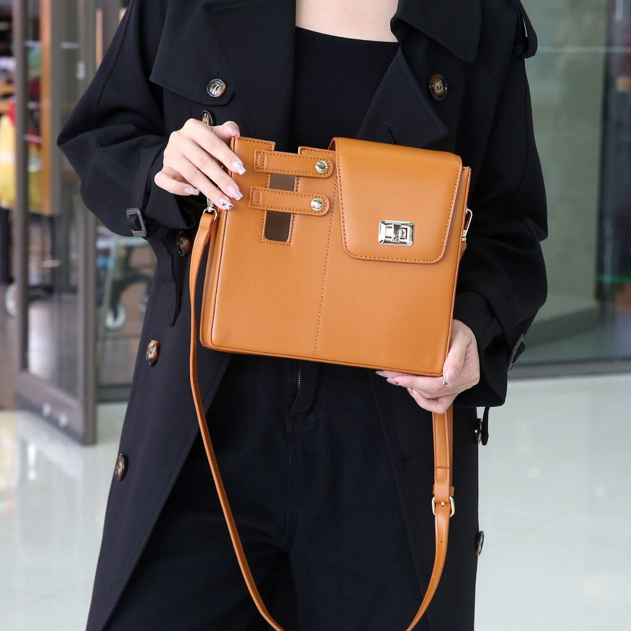 Vegan Leder Schultertasche