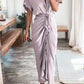 robe en satin avec boutons et voile