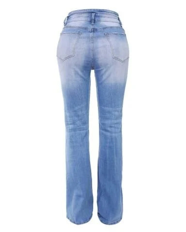 Pantalon en denim taille haute