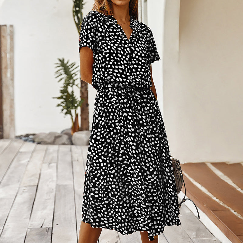 Emelia™ l Robe col V à pois