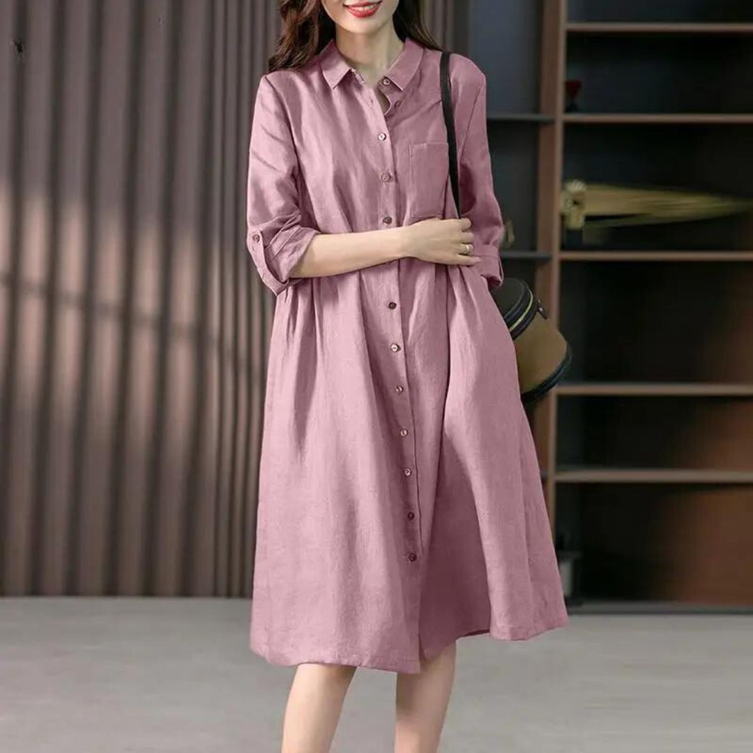 Robe-chemise avec patte de boutonnage et poche poitrine