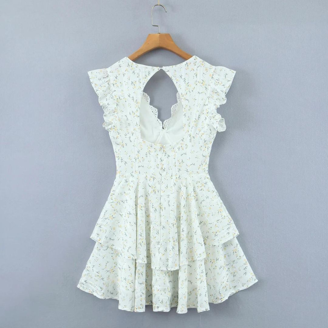 Mini robe ludique avec broderie œillet