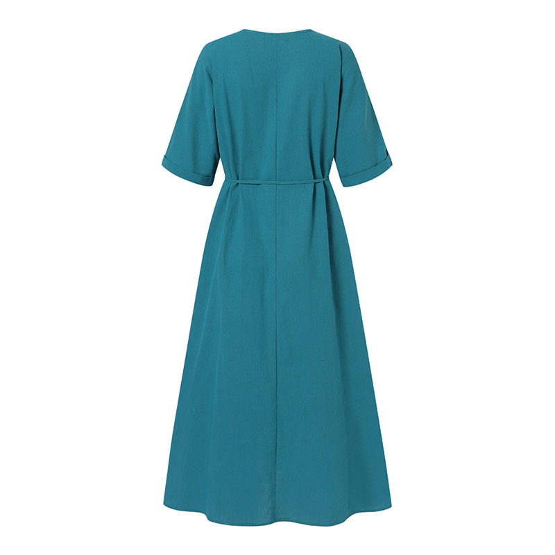 Cripes - Robe longue bleue en coton