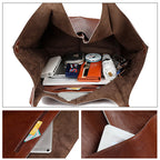 Übergroße Leder-Schultertasche für Frauen