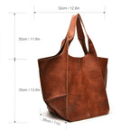 Übergroße Leder-Schultertasche für Frauen