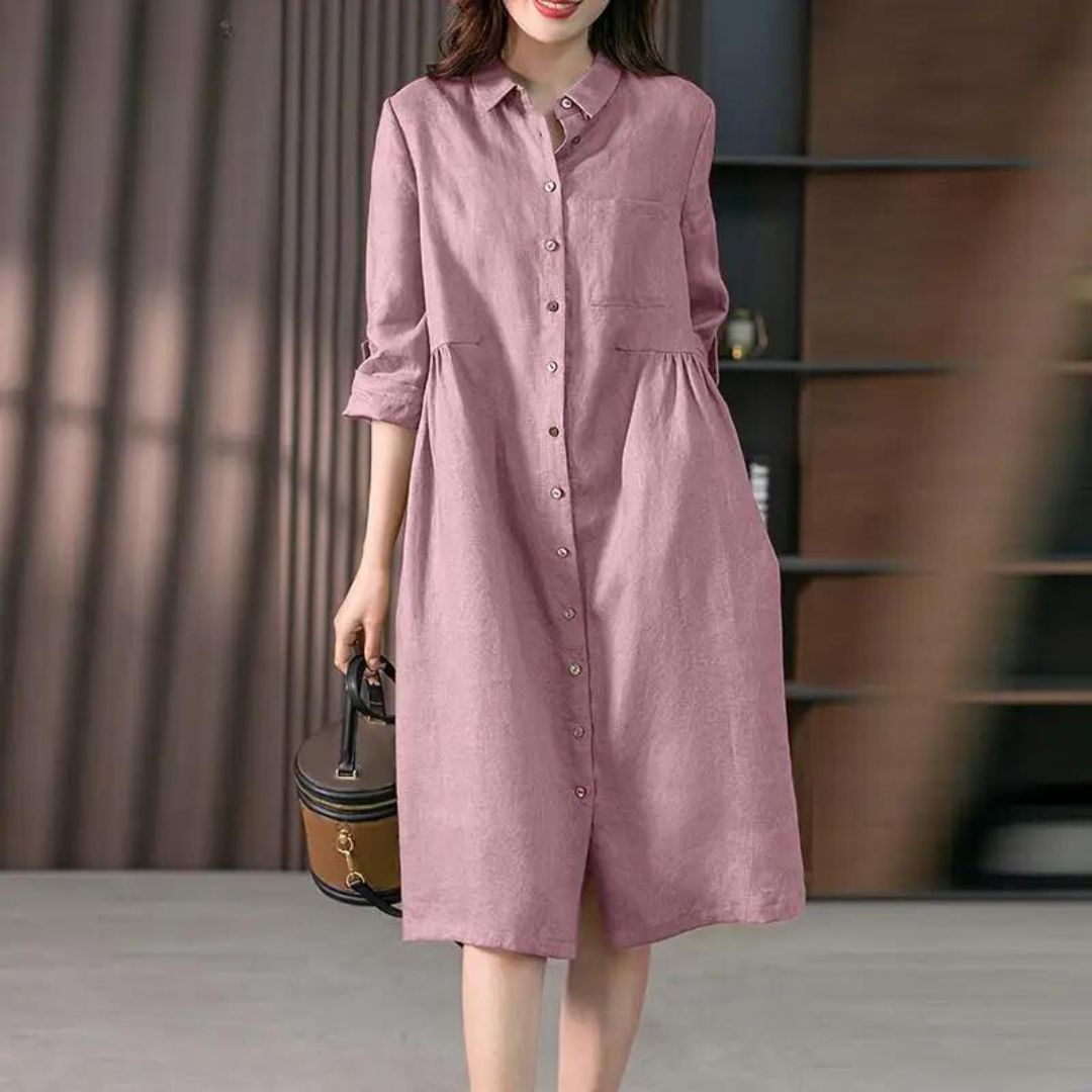 Robe-chemise avec patte de boutonnage et poche poitrine