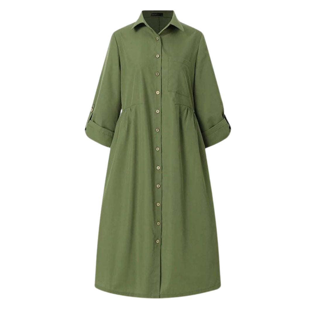 Robe-chemise avec patte de boutonnage et poche poitrine