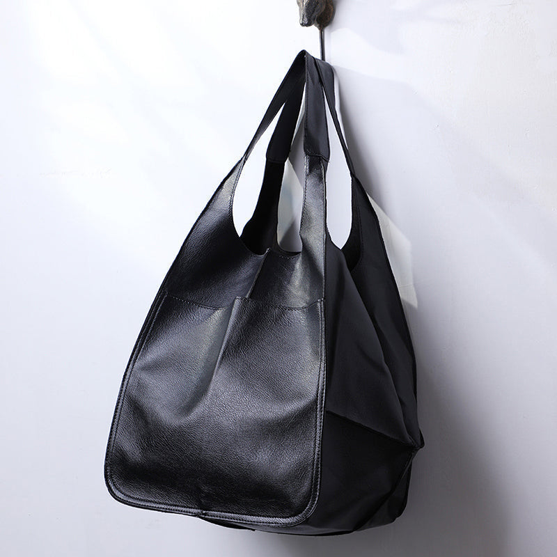 Übergroße Leder-Schultertasche für Frauen