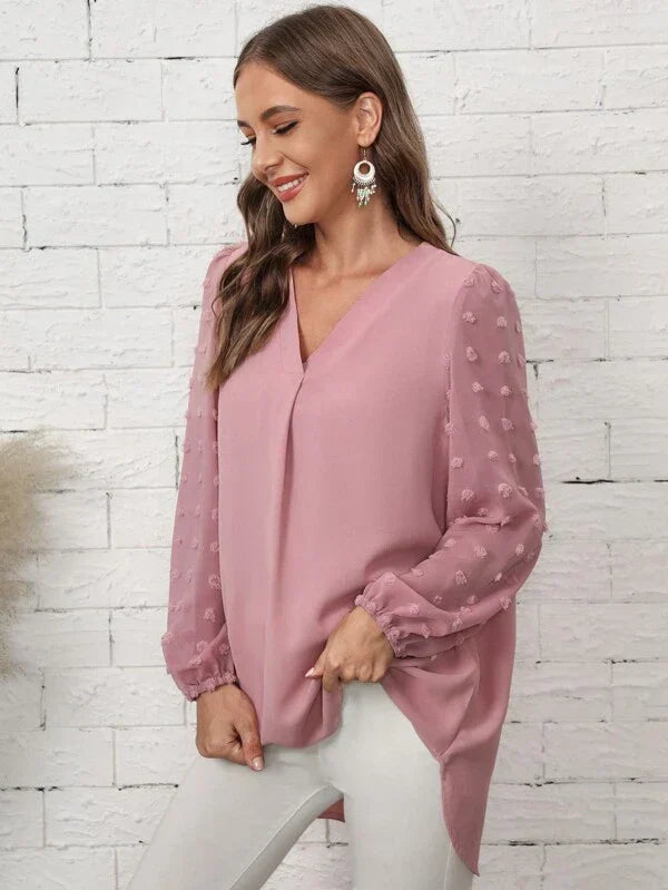 Blouse à manches longues pour femme