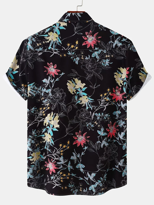 Chemise à fleurs à manches courtes